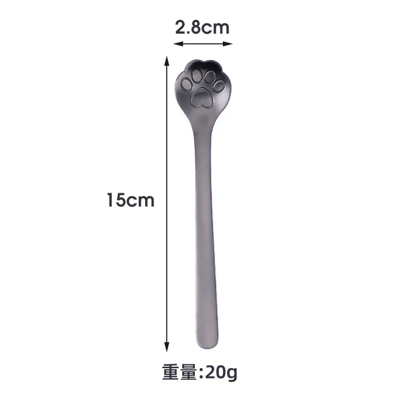 Creative 304 Stainless Steel Coffee Spoon Spoons Cute Stirring Spoons Gold Cat Paw Tea Coffee Spoon Dessert Kitchen Tools