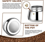 Stovetop Espresso Maker Stainless Steel Moka Pot Stove Top Percolator Italian Coffee Makers Capable Mocha  Cafe Classic  Cooker