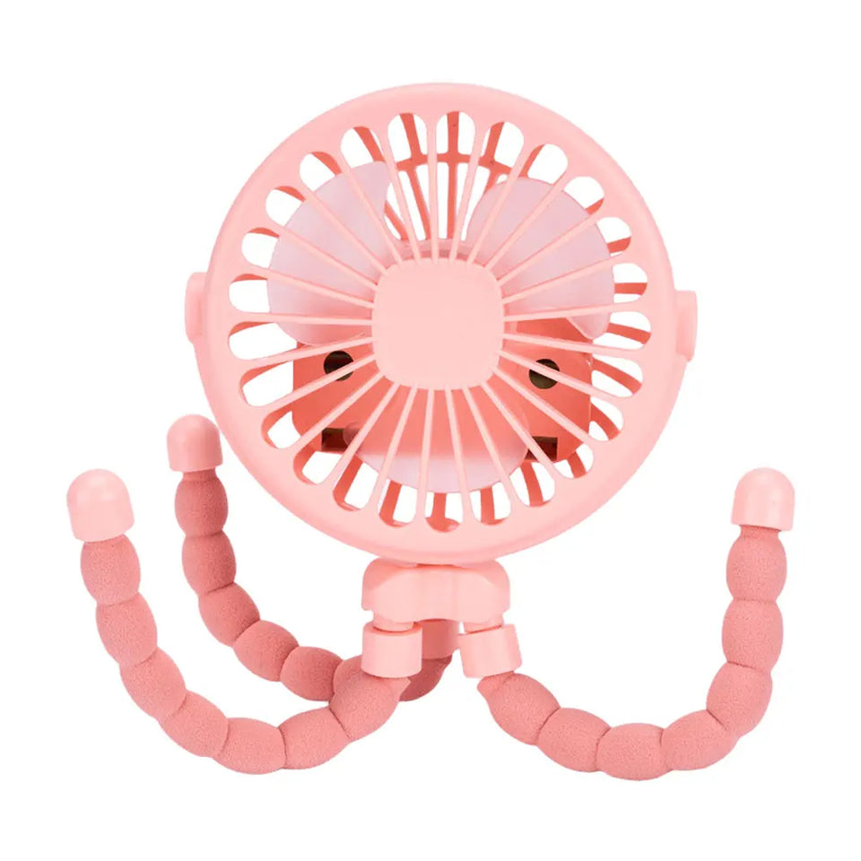 Baby Stroller Fan with Flexible Tripod Portable Handheld Fan USB Charging Mini Desk Cooling Fan 500mAh for Baby Stroller Student