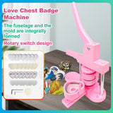 Heart-Shaped Button Maker Machine, DIY Pin Button Maker Press Machine Kit (Pink) Great gift