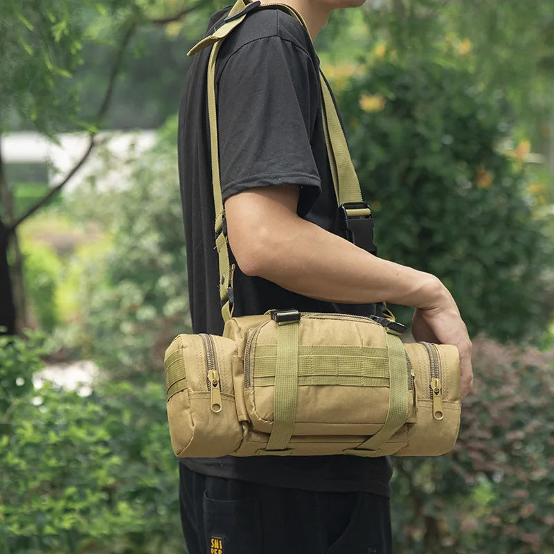 Outdoor Hiking Waist Bag 600D Waterproof Oxford Climbing Shoulder Bags Fishing Camping Hiking Pouch Chest Bag