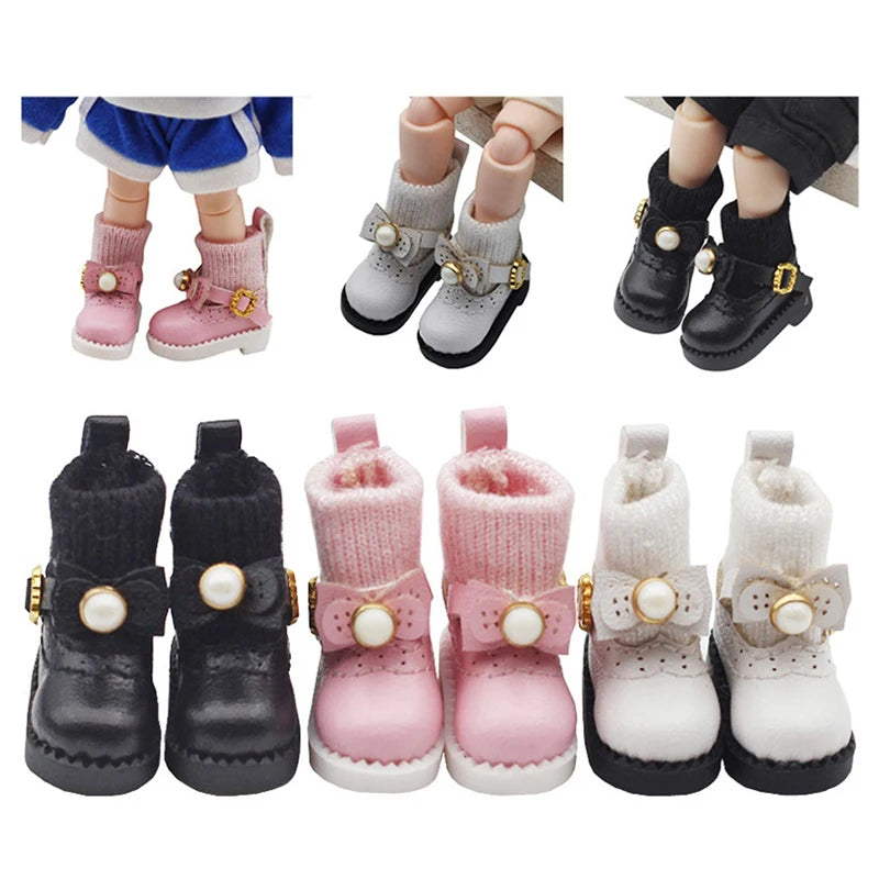 1 Pair Doll Boots Ob11 Shoe Baby New OB11 Shoes Doll Shoes 1/12 Shoes BJD Doll Boots