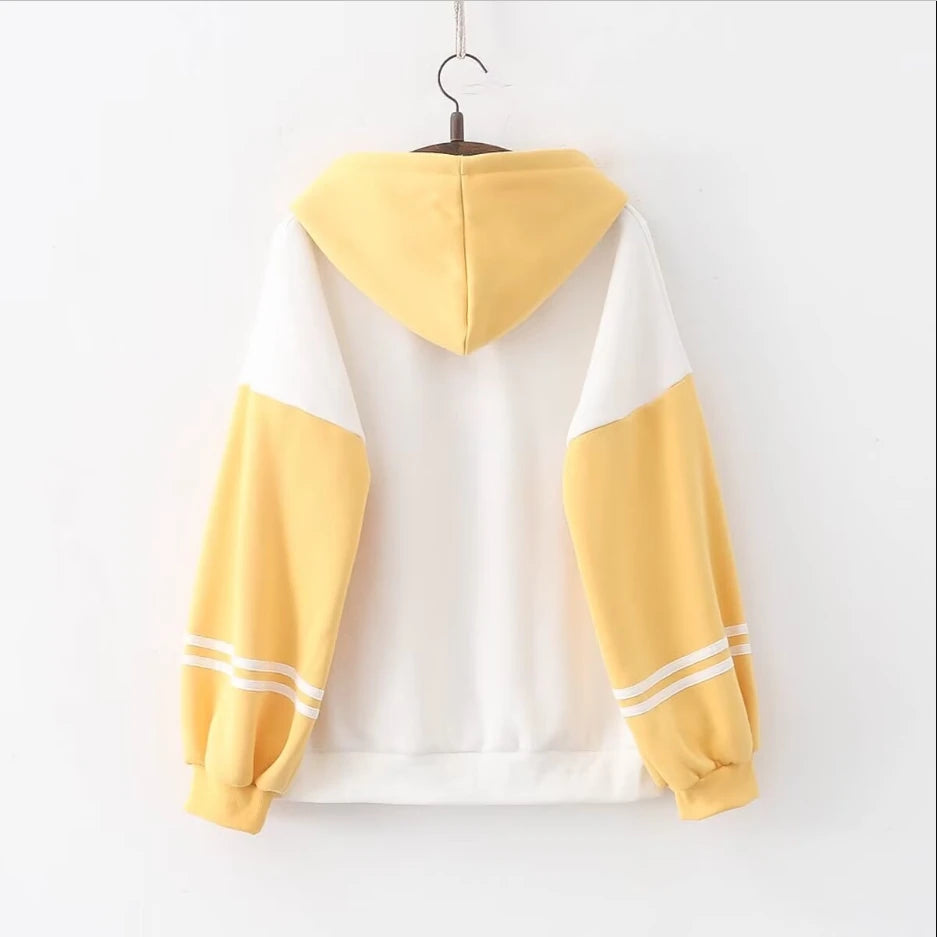 Harajuku Funny Women Hoodies 100% Cotton Winter Plus Fleece Cute Pink Anime Sweatshirt Teen Girl Kawaii Long Sleeve Y2K Hoodie