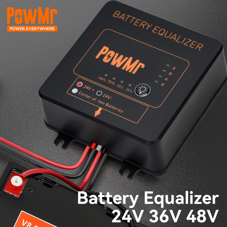 PowMr 24V 48V Battery Equalizer Voltage Balancer for Lead Acid, Lithium Batterries Series-Parallel Connected Charge Controller