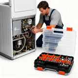 Hardware Organizer Box 34 Compartments Organizer W/ Removable Dividers Double Side Screw Organizer For Nuts, Bolts Screws Nails