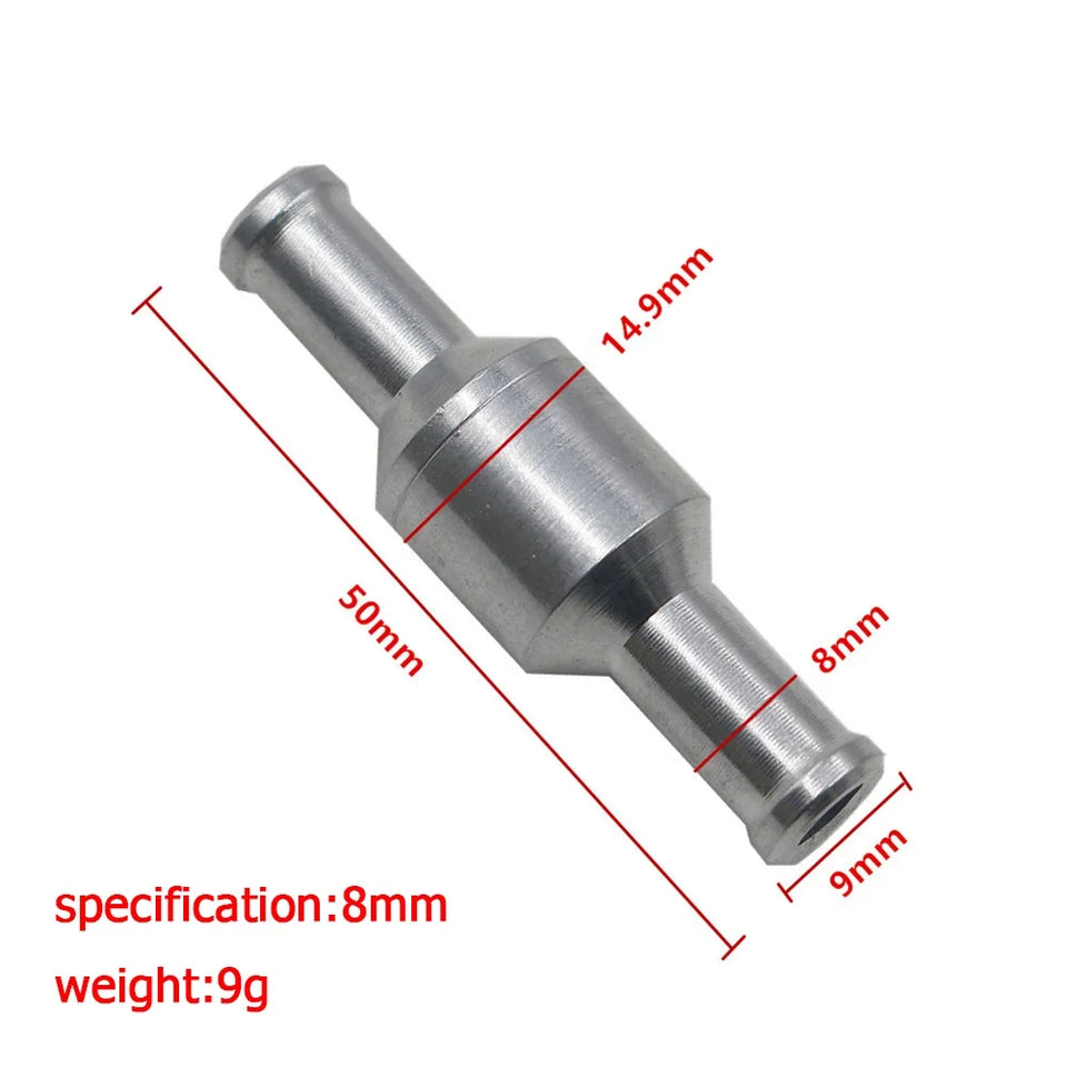 6/58/9/10/12mm Aluminium Alloy One Way Check Valve Fuel Non Return Check Valve Petrol Diesel For Car Automobile Oil Water Pumps