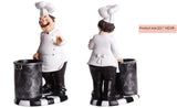 Restaurant Resin Decor - Chef Figurine & Bar Ornaments for Cafe, Commercial Kitchen Decorations Durable Resin Craft