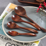 Japanese Wooden Spoon Wood Tableware Spoon Anti-Scald Tea Coffee Stirring Spoons Cooking Utensils for Kitchen Tool Soup Teaspoon