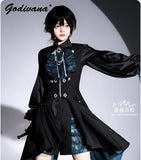Original Dark Goth Prince Clothing Set New Spring Summer Women's Cool Black Shirt Irregular Vest Shorts 3 Piece Suit Outfits