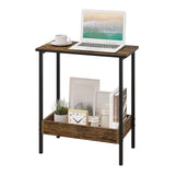 WOLTU Side Table Coffee Table with 2 Shelves Sofa Console Table with Storage Space for Corner Living Room Bedroom