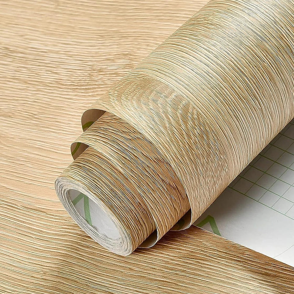 PVC Waterproof Self Adhesive Wallpaper Wall in Rolls Furniture Cabinets Vinyl Decorative Film Wood Grain Stickers For Home Decor