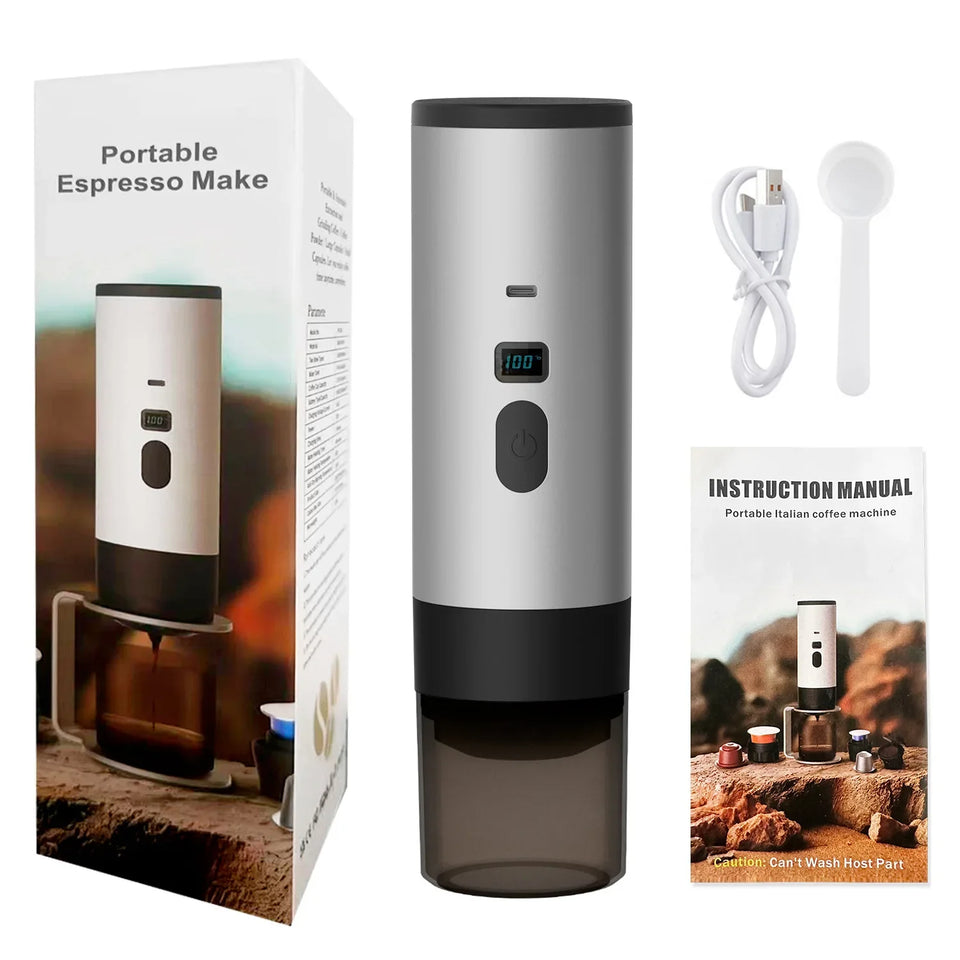 Wireless Electric Portable Espresso Coffee Machine For Car & Home Camping Coffee Maker Capsule Powder Travel