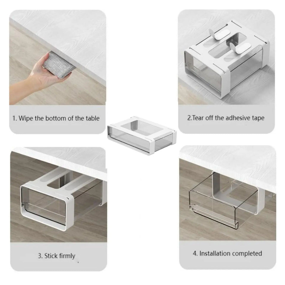 Under Desk Hidden Drawer Storage Slide Drawer Office Organizer Stationery Under Desk Organizer Dormitory Sundry Storage Drawer
