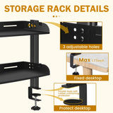 2 Tiers Stainlees Steel Storage rack Clamp-on Desktop Shelf for home storage holder office booksheelf sundries  Organizer