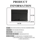 New Solid Color Passport Holder RFID Blocking Ticket Slot Clip Protective Cover Protector Leather Travel Card Bag