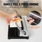 SucceBuy Coil Spiral Binding Machine Manual Book Maker 34-Holes Binding 120 Sheets Punch Binder w/ Adjustable Coil Binding Spine