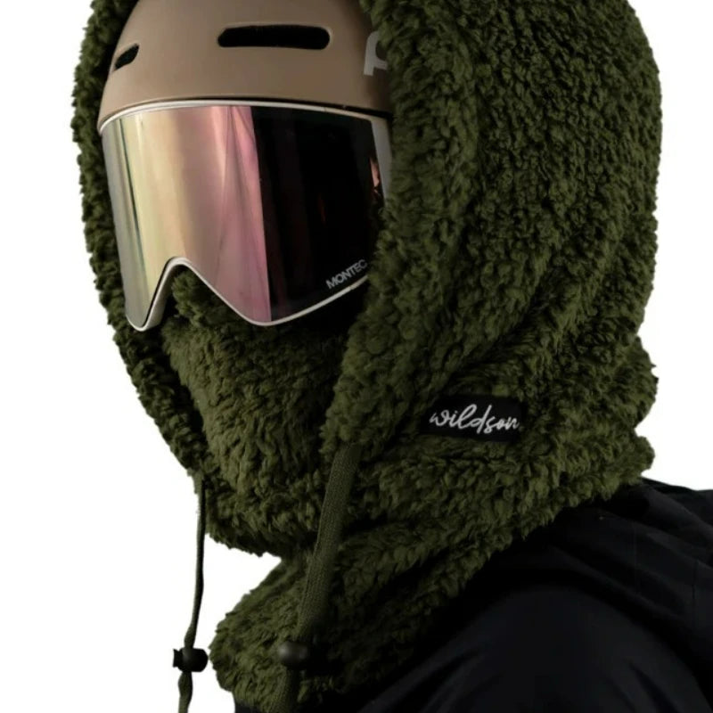 Furry Winter Ski Riding Cold Mask Warm Neck Scarf Hood Plus Velvet Thick Windproof Ear Protection Hat