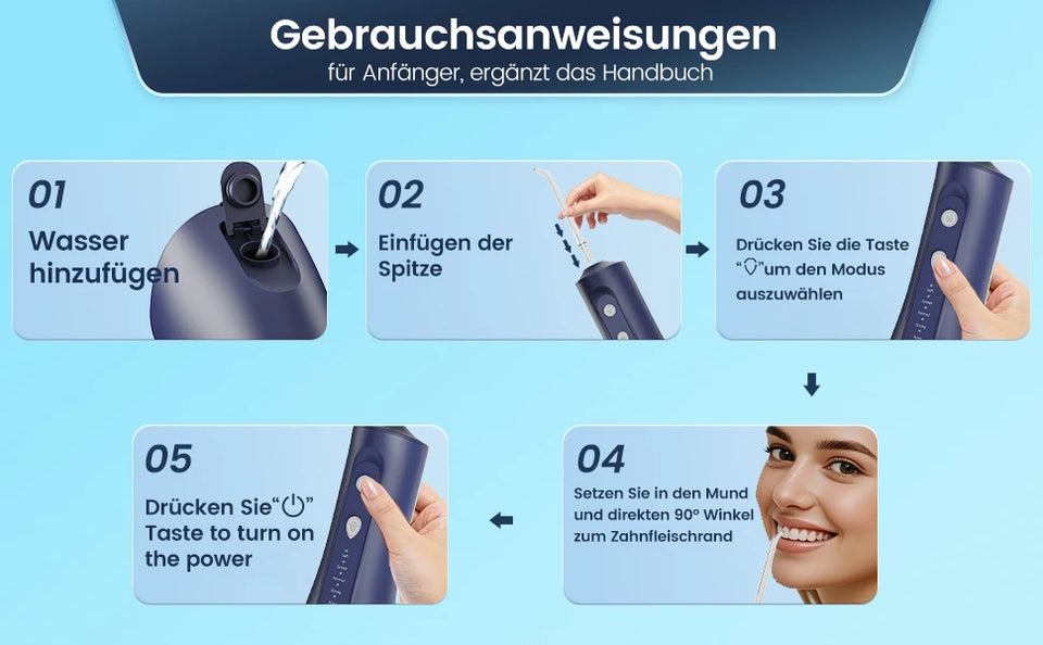SEJOY Water Flosser Professional For Teeth, Gums, Braces, Dental Care, Electric Power With 5 Settings, 5 Tips For Home Travel