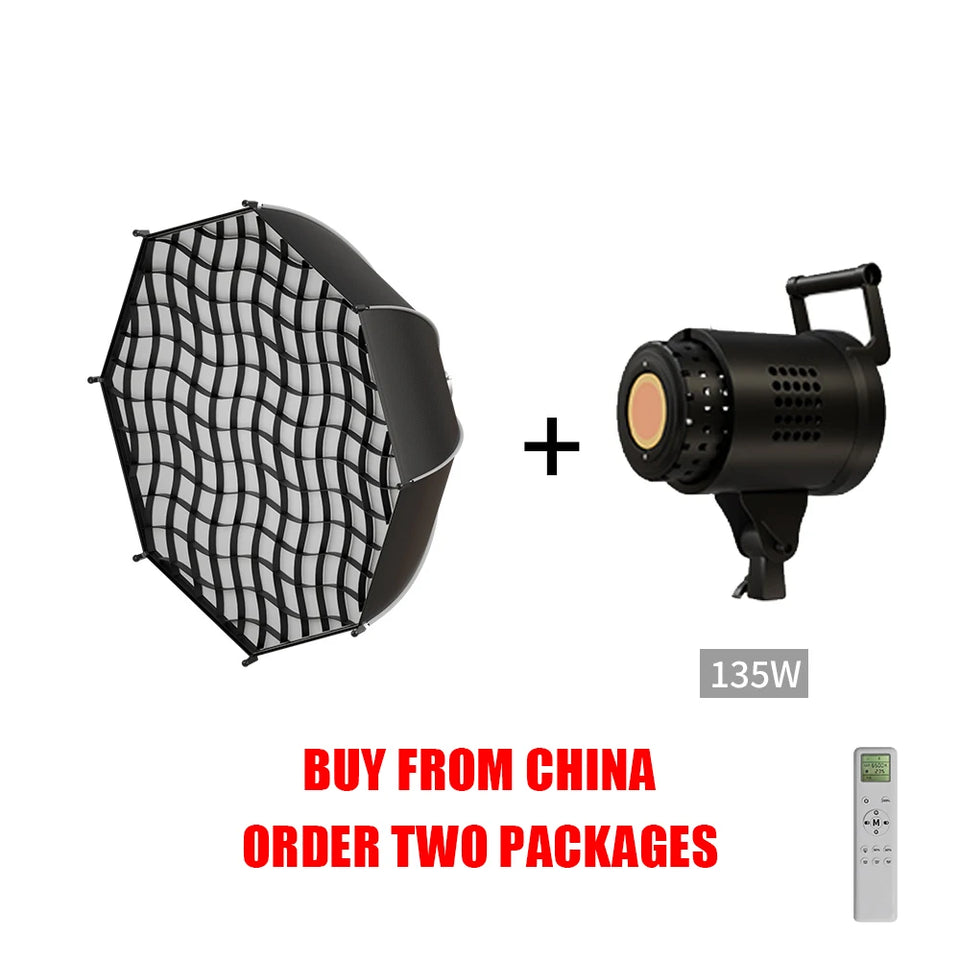 SH 115/135W LED COB Video Light Photography Lamp With Tripod Softbox Remote Control Video Light For Skit Video Photography