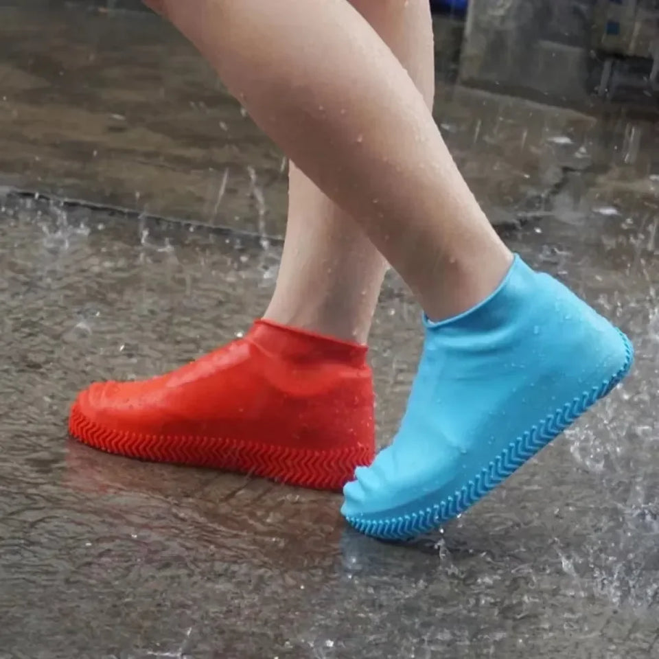 New 1 Pair Waterproof Non-slip Silicone High Elastic Wear-resistant Unisex Rain Boots for Outdoor Rainy Day Reusable Shoe Cover