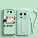 Silicone Phone Case for OPPO Find X6 X9 X8 X7 X5 X3 Pro Ultra Case Soft Back Cover With Holder Bracket Screen Protector