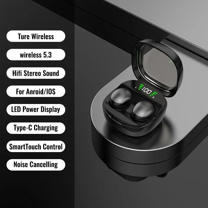 Mini 5.3 wireless bluetooth headset small earbuds sleep work sports invisible headphones HD HIFI bass sound quality earphones