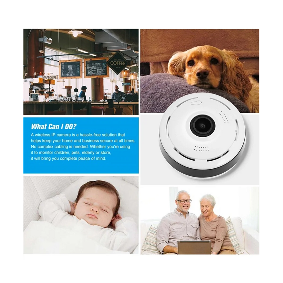 360Degree Panorama CCTV Camera Wifi 1080P HD Wireless VR Camera Remote Control Surveillance Camera P2P US Plug