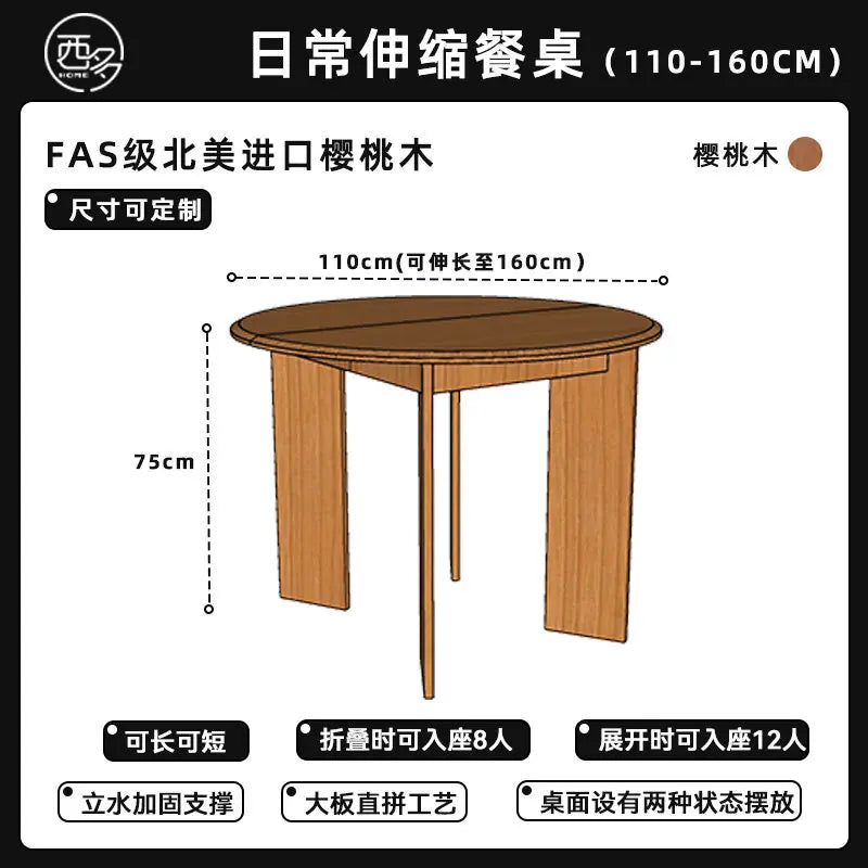 Restaurant Round Dining Table Modern Living Room Lounge Wood Nordic Dining Table Folding High Mesas De Comedor Home Furniture