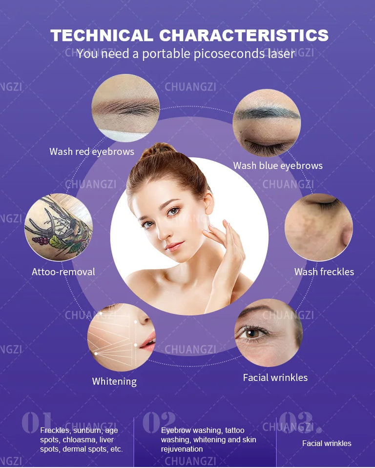 Multifunctional 2 in 1 Diode and Nd Yag Laser 755 808 1064nm Hair Removal Machine Portable Picoseconds Laser Tattoo Remover