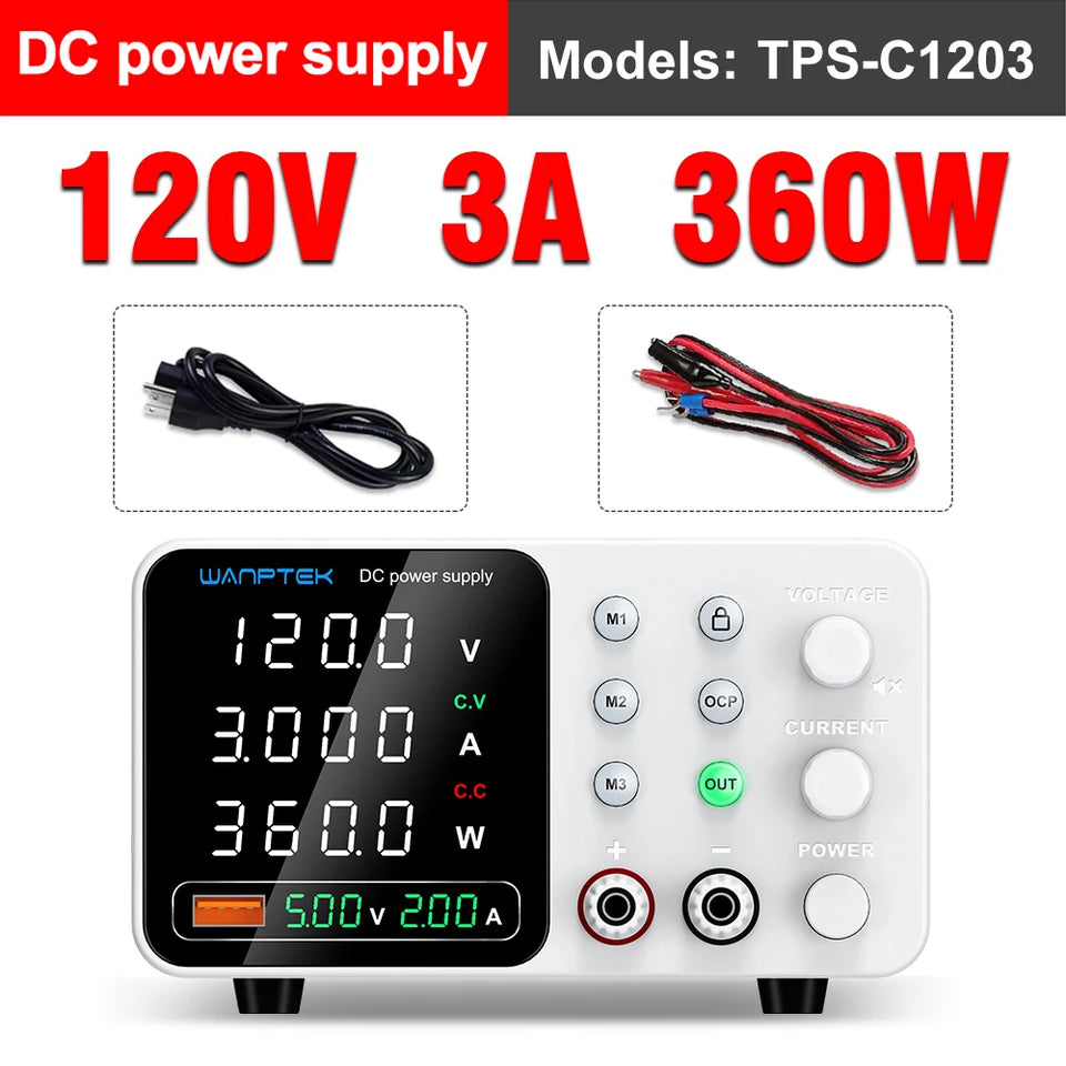 Wanptek Adjustable DC power supply 30V 5A 10A 60V 5A 120V 3A 160V 2A Lab Bench Power Source Stabilized Voltage power supply