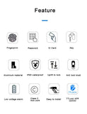 TTLock APP Waterproof Fingerprint Password Smart Lock For Outdoor Pull Push Sliding Aluminum Door 2885/ 3585/ 4585 /6085 Mortise