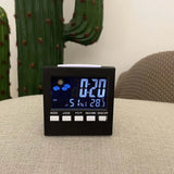 Electronic Alarm Clock with Backlit Thermometer and Hygrometer  Voice Controlled  Accurate Time and Temperature Reading