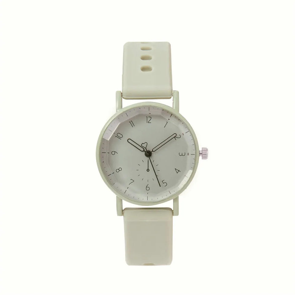 Fashion Women's Pink Minimalist Watch Silicone Strap Quartz Wristwatch Elegant Ladies Watches