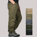 Camping Hiking Pants Men Cargo   Cotton Overalls Straight  Trousers Multi-Pocket Baggy  Slacks Pants