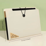 1PC Premium Black 5-Compartment Folder with Handle, Durable PP Desk Organizer with Color-Coded Labels for Office & Home Use