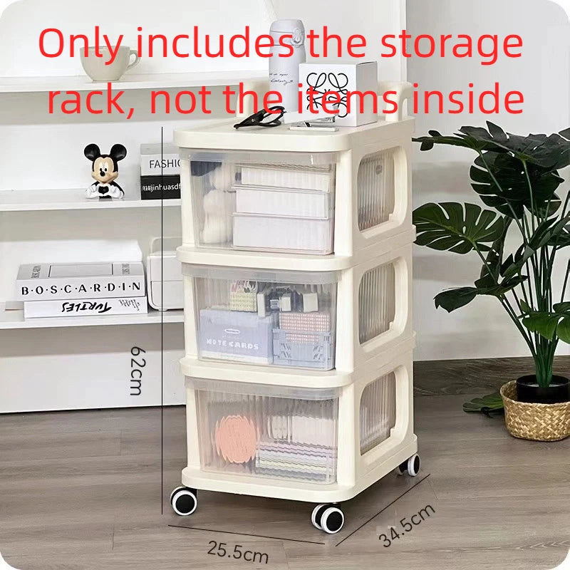 Acrylic Shopping Cart Shelf Stand Floor Standing Bathroom Gap Frame Home Living Room Snack Storage Rack Modern Minimalism