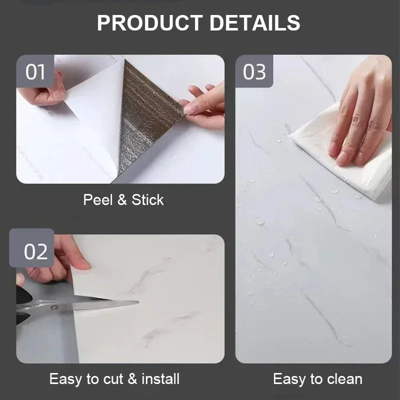 Self Adhesive Imitation Tile Wall Sticker Waterproof Anti Moisture Bathroom Wallpaper Decorative Faux Tile Film For Home Decor