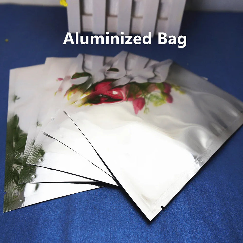 100pcs Silver Dumb Aluminum Foil Bags Heat Seal - Top Open Mylar Foil Bag Matte Surface Plastic Food Package Spices/Sauce Pouch