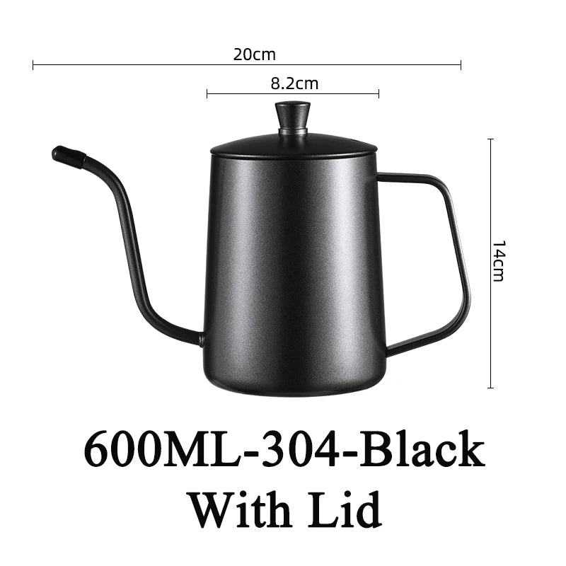 Coffee Hand Brewing Pot 250/350/600ML Stainless Steel Long Gooseneck Coffee Pot Kettle For Induction Stove Tops Kitchen Tools