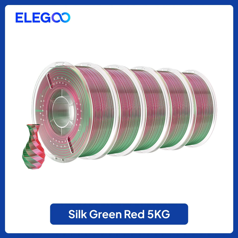 ELEGOO 5/10KG Silk Filament PLA 1.75mm 3D Printer Filament for FDM 3D Printers Elegoo PLA for Elegoo Centauri Carbon