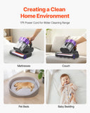 SucceBuy Mattress Vacuum Cleaner w/ 18Kpa Powerful Suction Dual Dust Bin HEPA Filter & Heating Ultrasound Handheld for Bed Sofa
