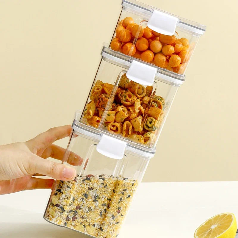 Sealed Jars For Kitchen Storage Box Grain Coffee Bean Sealed Tanks Large Capacity Moisture proof Transparent Seasoning Jar Set