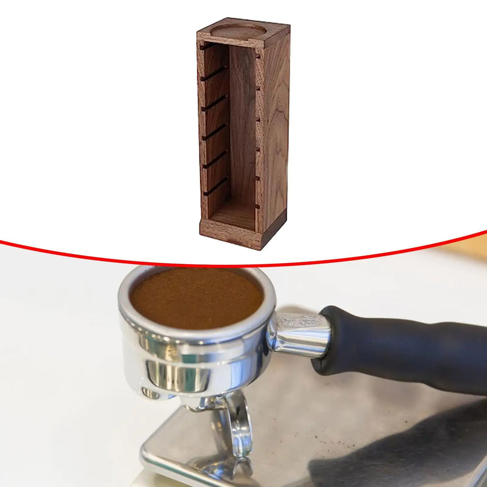 Coffee Powder Bowl Storage Shelf Wooden Multifunction Coffee Filter Basket