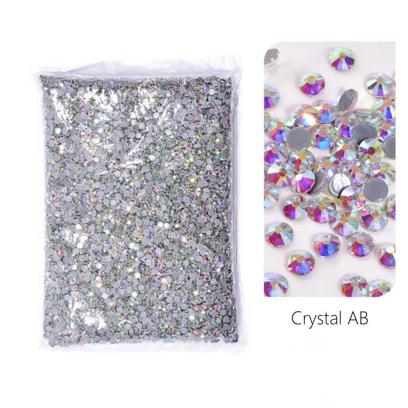 SS3-SS50 14400pcs/bag Big Bag Bulk Wholesale DMC Glitter Crystal AB Hotfix Rhinestones Strass Iron On Stone Gems