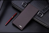 Men's PU Leather Long Clutch, Thin Business Card Holder, Men's Wallet, Brown, Black, Coffee, Pocket Coin Purse, Fashion 2024