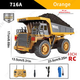 ZWN 1/16 1/20 Remote Control Excavator Dump Truck RC Model Car Toy Professional Alloy Simulation Construction Vehicle for Kids