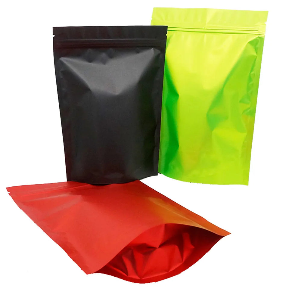 100pcs Silver Dumb Aluminum Foil Bags Heat Seal - Top Open Mylar Foil Bag Matte Surface Plastic Food Package Spices/Sauce Pouch