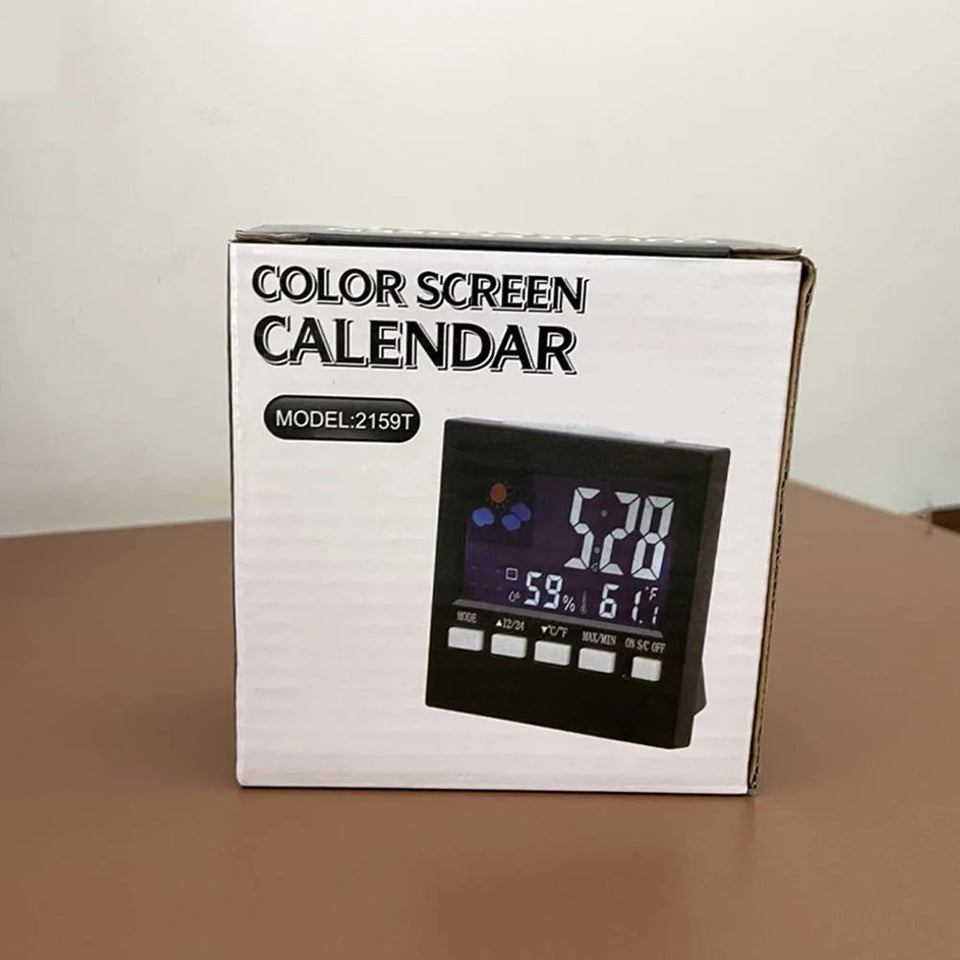 Electronic Alarm Clock with Backlit Thermometer and Hygrometer  Voice Controlled  Accurate Time and Temperature Reading