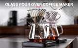 Bincoo 400ML Clear Glass Coffee Carafe Heat Resistant Visual Brewing Control Easy Sharing Pour over Coffee Maker