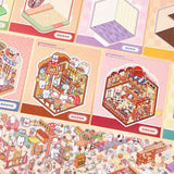 Collection of Miniature Scenes 3D Stereoscopic Hut Miniature Scene Stickers Hand Tent Landscape Stickers Children's Puzzle Toys